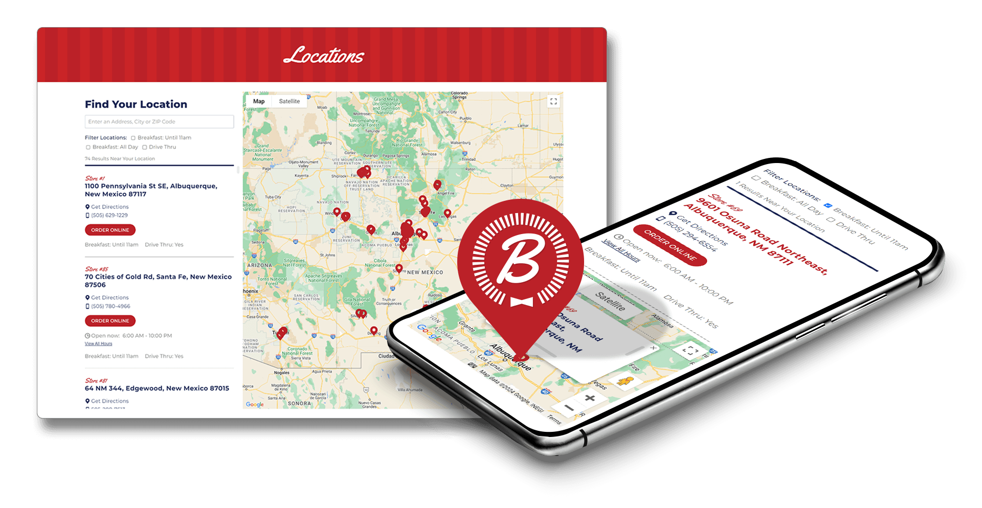 Blake's Lotaburger Location Finder Web App