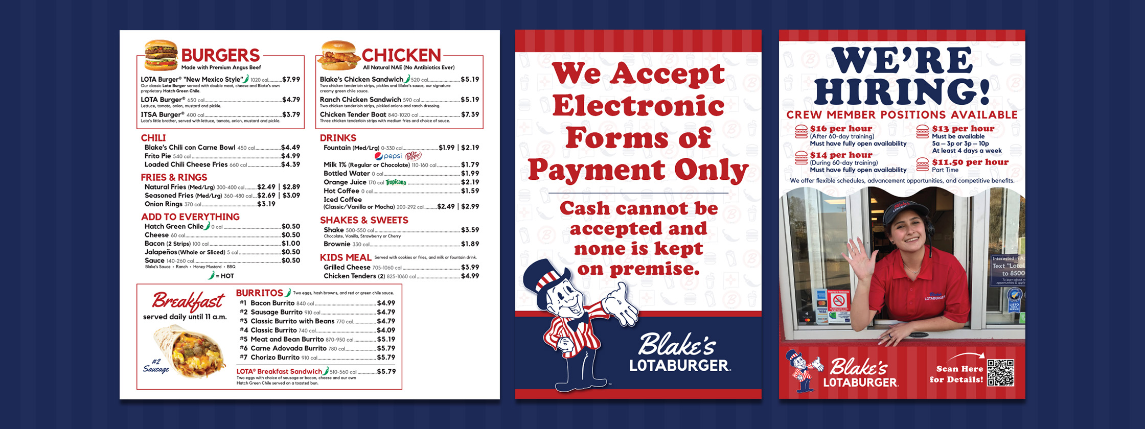 Blake's Lotaburger Drive-Thru Menu and Signage