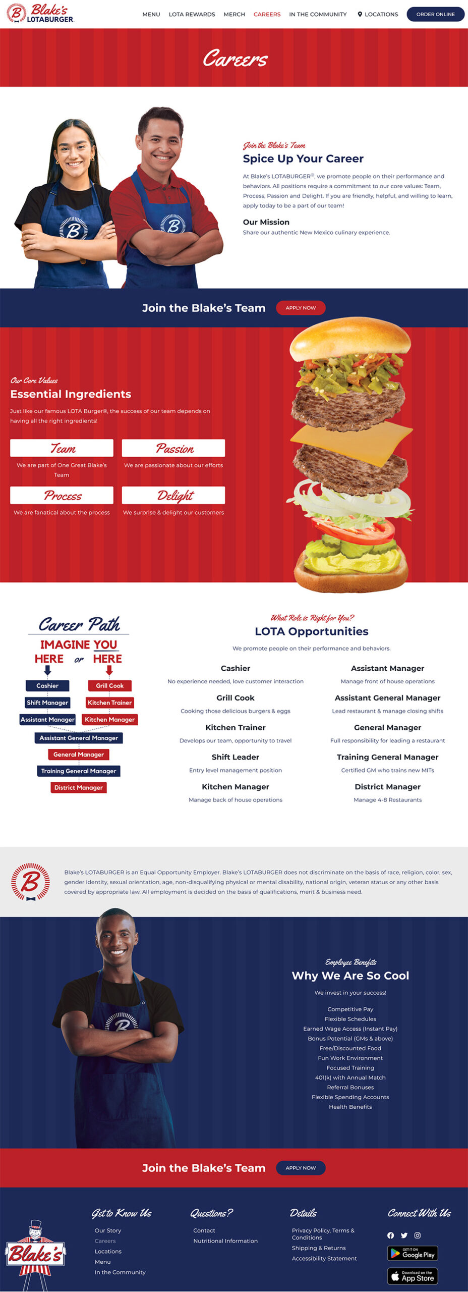 Blake's Lotaburger Website Careers Page